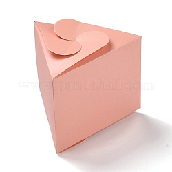 Dreiecksbonbonschachteln, einfarbige Geschenkverpackung, für Hochzeits-Babyparty-Partybevorzugung, Licht Lachs, 10.4x11.9x9 cm