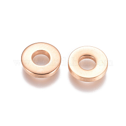 Anneaux de liaison en 201 acier inoxydable, anneau, or rose, 8x1.5mm, diamètre intérieur: 3 mm