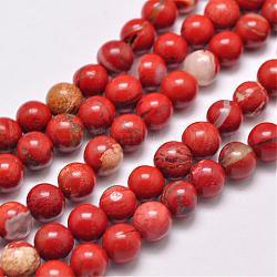 Los abalorios rojos jaspe hebras naturales, redondo, grado ab, rojo, 4mm, agujero: 1 mm, aproximamente 95 pcs / cadena, 15.5 pulgada