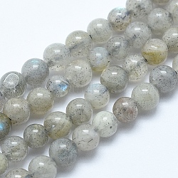 Chapelets de perles en labradorite naturelle , ronde, 6mm, Trou: 0.8mm, Environ 72 pcs/chapelet, 15.7 pouce (40 cm)