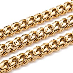 304 цепная цепь из нержавеющей стали, несварные, с катушкой, золотые, 15x12x5.5 мм, 16.4 фут (5 м) / рулон