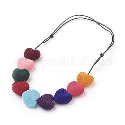 Colliers avec bretelles en cuir de vachette, avec des perles acryliques, 5.6 pouce ~ 8.3 pouces (14.3~21 cm)