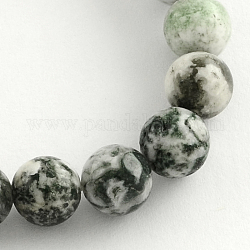 Brins de perles rondes en agate d'arbre naturelle, 8.5mm, Trou: 1.2mm, Environ 47 pcs/chapelet, 15.5 pouce