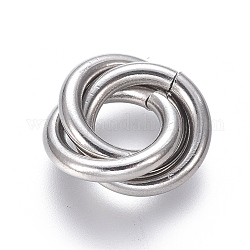 304 нержавеющей стали связывающий кольца, кольцо блокировки, для ожерелья делает, цвет нержавеющей стали, 16x15x3.5 мм, кольцо: 12x2.3 мм, внутренний диаметр: 8 мм