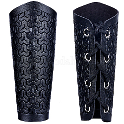 Bracelet cordon polyester ajustable, bracelet à gantelet, protège-poignets pour hommes, noir, 18.2x21.7x0.2 cm