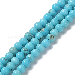 Natürliche Howlith Perlen Stränge, gefärbt, Runde, 3~3.5 mm, Bohrung: 0.8 mm, ca. 123 Stk. / Strang, 15.47'' (39.3 cm)