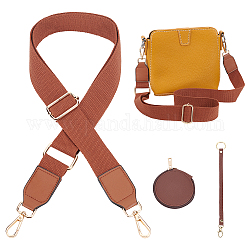 Wadorn 1 cartera de piel sintética y 1 correas ajustables de lona para bolso., con cierre giratorio de aleación, coco marrón, 9.6~133.6 cm