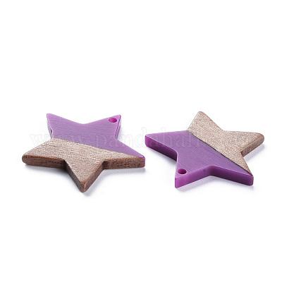 Подвески из непрозрачной смолы и ореха RESI-T035-39D-1