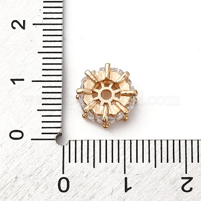 Латунные микропаве из прозрачного кубического циркония KK-D378-24G-02-1