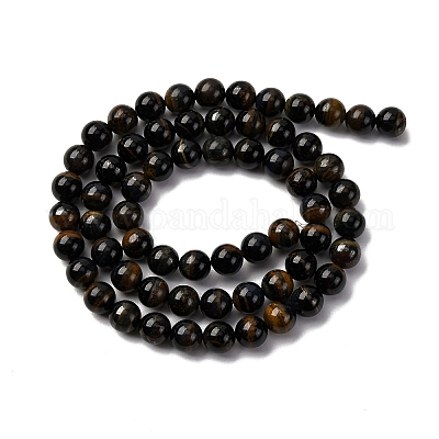 Нити железных бусин натурального синего тигрового цвета G-G286-A02-6mm-1