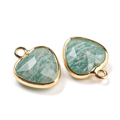 Подвески-сердечки из натурального амазонита с огранкой G-Q006-07G-11-1