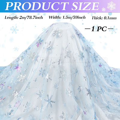 Полиэстеровый кружевной узор со снежинками DIY-WH0061-020A-1