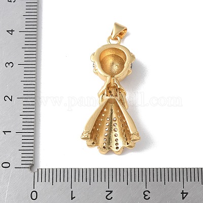 Латунные микро проложить кубического циркония подвески KK-A252-25G-1