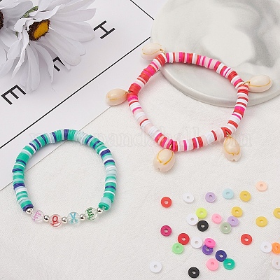 2400шт 15 цвета бусины из полимерной глины ручной работы CLAY-YW0001-27B-1