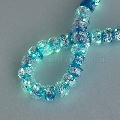 Светящиеся стеклянные бусины ручной работы из серебряной фольги FOIL-N029-02B-08-1