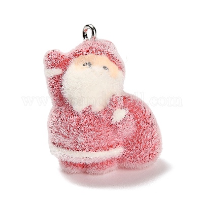 Рождественские подвески из непрозрачной смолы с эффектом флокирования RESI-C064-01A-1