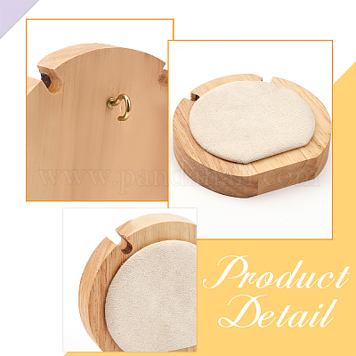 Круглые деревянные одиночные ожерелья витрины стенды NDIS-WH0017-01B-1