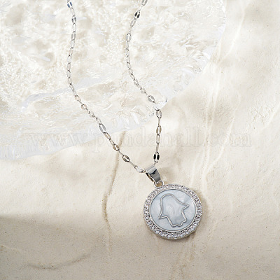 Изысканные латунные микропаве прозрачные кубические цирконии плоские круглые с хамсой подвески на руку ожерелья VI9739-2-1