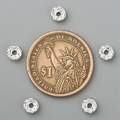 Латунные хрустальные бусины-разделители со стразами X-RB-A006-6MM-S-1