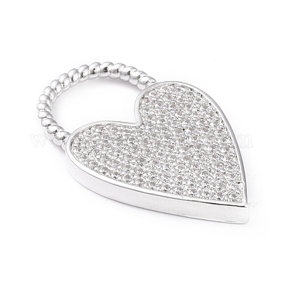 Латунные микропаве прозрачные подвески с фианитом ZIRC-L097-004P-1