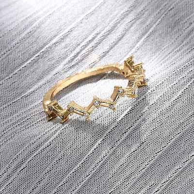 Латунные микро проложить пальцев кольца кубического циркония RJEW-C141-05G-1