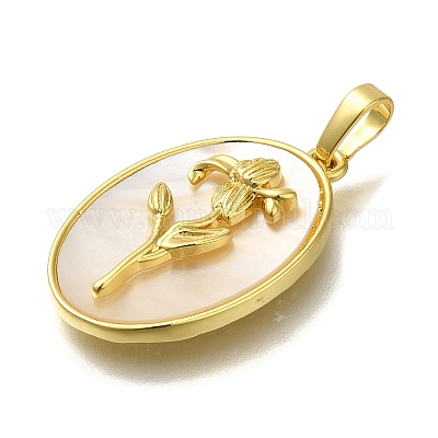 Подвески в виде цветка в форме ракушки из латуни FIND-I040-04C-1