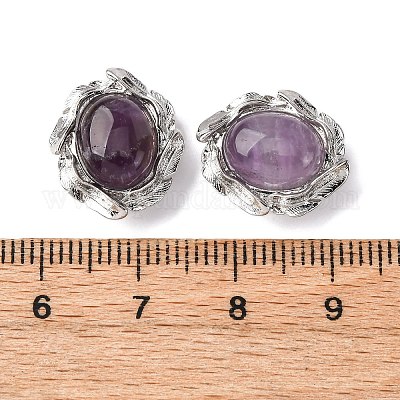 Натуральные аметистовые овальные многорядные звенья G-G207-02P-08-1