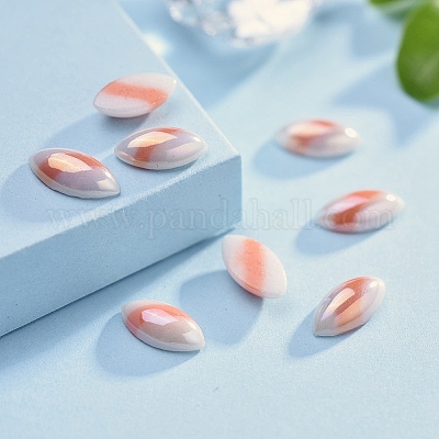 Непрозрачные стеклянные кабошоны GGLA-S038-03G-5x10-1