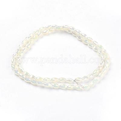 Стеклянные бусины с гальваническим покрытием  EGLA-J013-4X6mm-F03-1