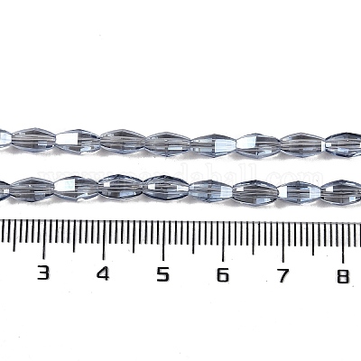 Chapelets de perles en verre électroplaqué&nbsp;GLAA-Q101-03B-PL04-1