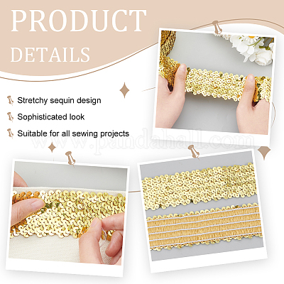 5 ярд эластичной отделки из полиэстера с блестками OCOR-FG0002-07A-1