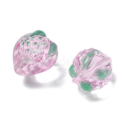 Прозрачные стеклянные эмалевые бусины клубника LAMP-V001-05A-1