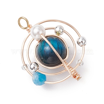 4 шт. 4-х цветные подвески из натурального тигрового глаза и ракушечного жемчуга PALLOY-TA00187-1