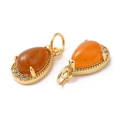 Подвески-капли из натурального желтого нефрита G-A034-01G-02-1