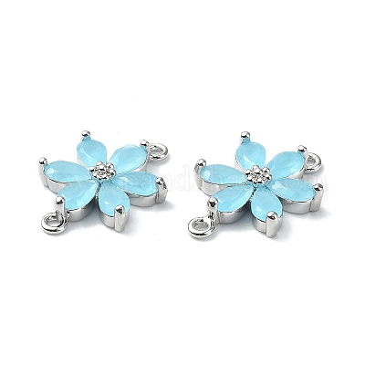 Шармы-соединители из латуни с паве из кубического циркония KK-B072-01P-06-1