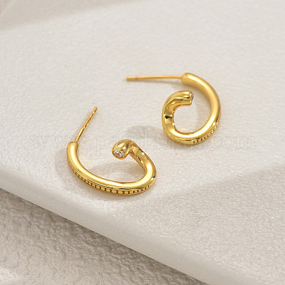 Простые серебряные серьги s925 U-образной формы с микрозакрепкой из циркония для женщин AD9840-1