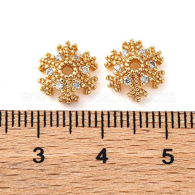 Колпачки для бусин из прозрачного кубического циркония из латуни KK-K378-48B-G-1