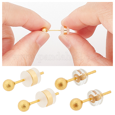 Shop Beebeecraft 40Pcs 2 Style Earring Backs for Studs 18K Gold Plated Ear  Nuts Replacement for Diamond Studs Heavy Droopy Earrings Hypoallergenic  Rubber Earring Stoppers for Jewelry Making - PandaHall Selected