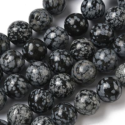 Природные снежинка обсидиан бисер нитей&nbsp;G-F818-A10-16mm-1