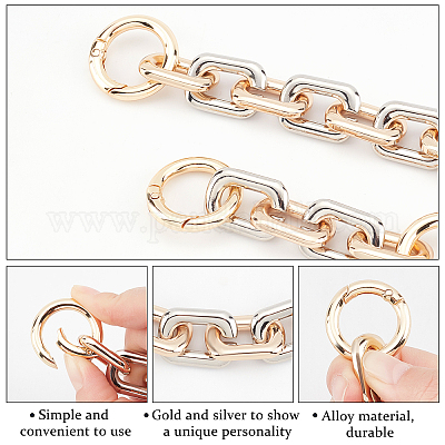 Shop CHGCRAFT 2Pcs 3.94~6.89inch Chunky Bag Chain Iron Flat Chain Strap Handbag  Chains Accessories Purse Clutches Handles with Lobster Claw Clasps for Purse  Handle Replacement Golden for Jewelry Making - PandaHall Selected