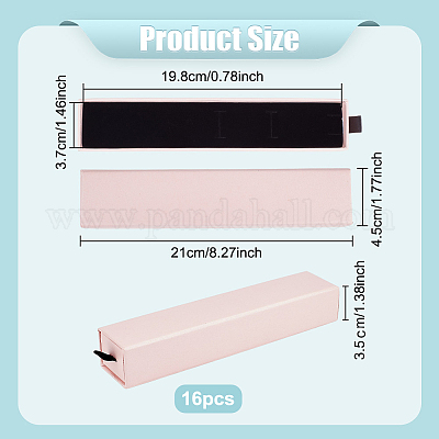 Прямоугольный бумажный ящик для хранения ожерелий подарок кейс CON-WH0095-128A-1