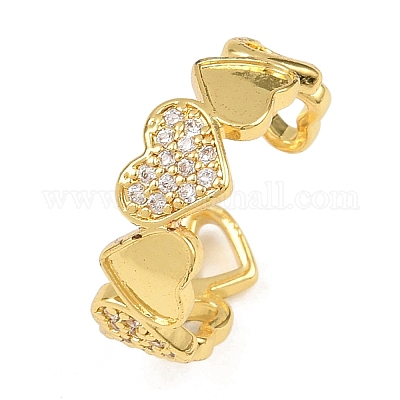 Манжеты из латуни с микро паве кубический цирконий для женщин RJEW-Z113-20G-1