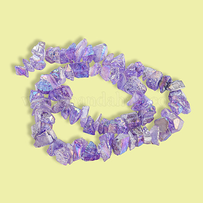 1 нить гальванизированных бусин из натурального кварца G-PA0001-18E-1