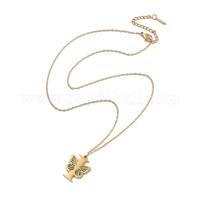 Ожерелья из нержавеющей стали 201 с вакуумным покрытием pvd NJEW-R267-01I-G-1