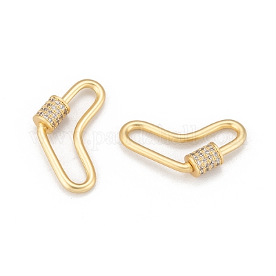 Латунь микропаве кубический цирконий винт карабин подвески с замком ZIRC-G160-60G-1