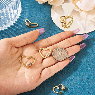 5 шт. 5 стиля латунные микропаве прозрачные кубические цирконии винтовые карабины с замком ZIRC-TA0002-17-1