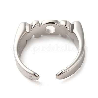 Не тускнеющие кольца из нержавеющей стали 304 для женщин на тему Дня матери RJEW-D023-01G-02-1