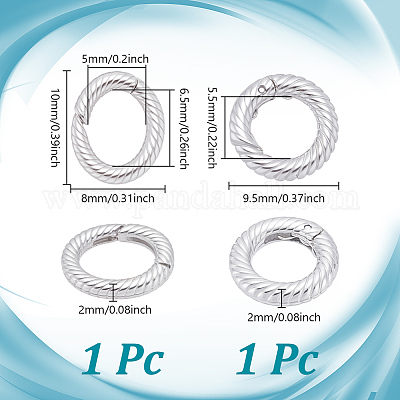 2 шт. 2 стиля s925 застежки-пружинки из стерлингового серебра STER-NB0001-28-1