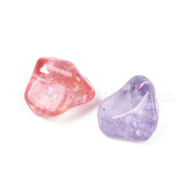 Прозрачные смоляные эмалевые бусины RESI-L047-21-1