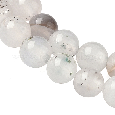 Нити из натурального дендритного агата G-C011-6mm-01-1